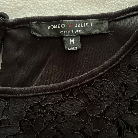 Romeo & Juliet Couture Lace Layered Fringe Short Sleeve Crop Top, Size S - Picture 13 of 16